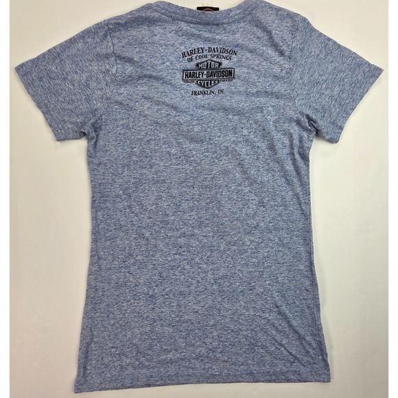 Harley-Davidson Women's XL Blue Short Sleeve V-Neck T-Shirt Franklin TN - Picture 7 of 8